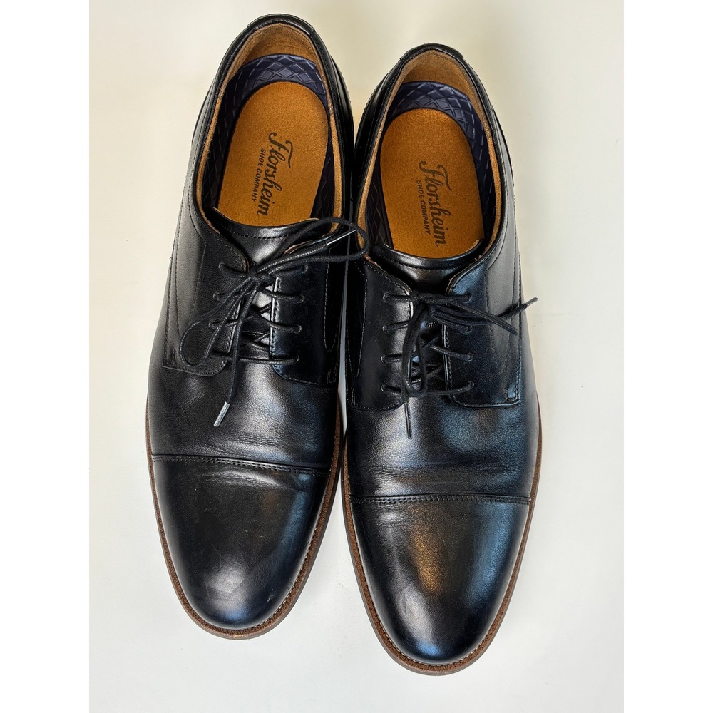 Florsheim Ruvo Cap Ox Black Mens 11 M Leather Cap Toe Oxford Dress Shoes 13384NR